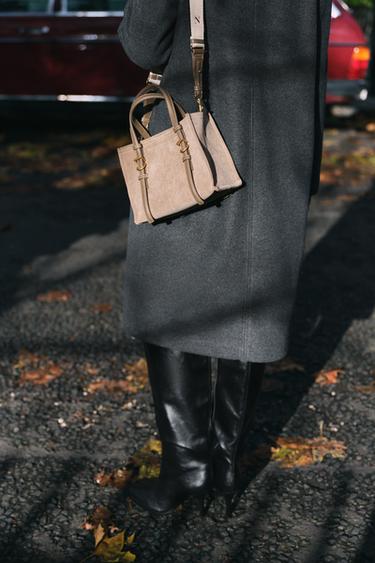 Zara MINI SHOPPER BAG - Beige