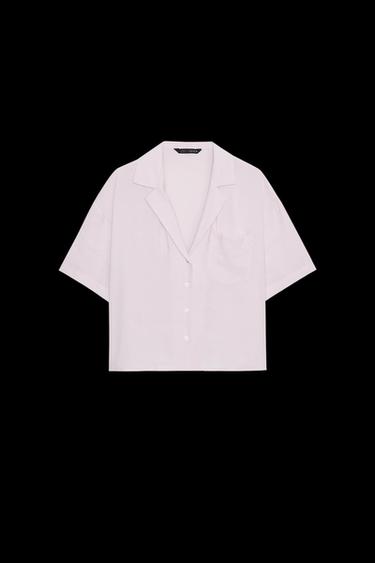 CAMISA FLUIDA BOLSILLO - Rosa palo de Zara - Imagen 0
