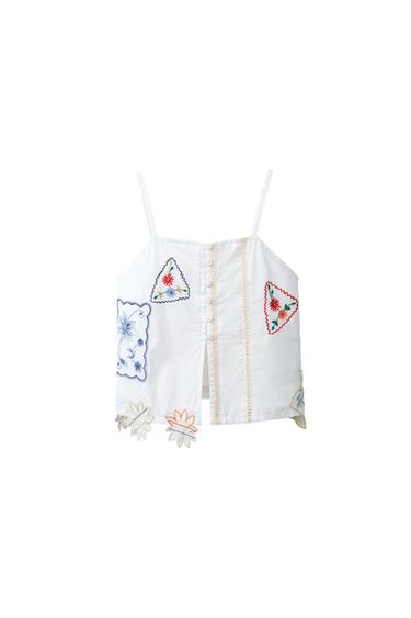 TOP BORDADOS PATCHWORK - Crudo de Zara