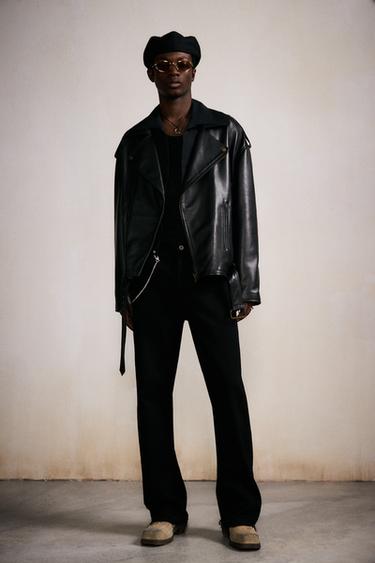 LEATHER BIKER JACKET LIMITED EDITION - Black by Zara