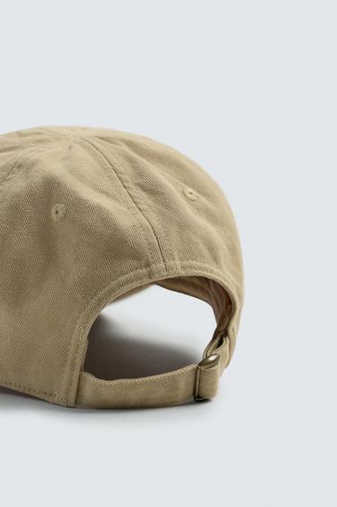 COTTON HERRINGBONE CAP - Mustard by Zara - Image 6