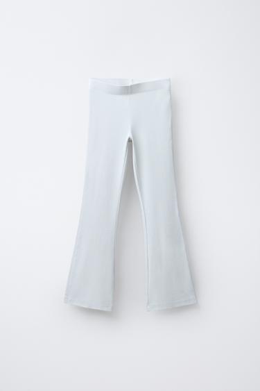 HEAVY WEIGHT T-SHIRT AND WASHED-EFFECT RIBBED FLARE LEGGINGS SET - Pearl grey by Zara - Image 3