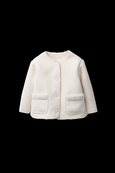 Zara DOUBLE-FACED FLEECE JACKET - Ecru - Image 0