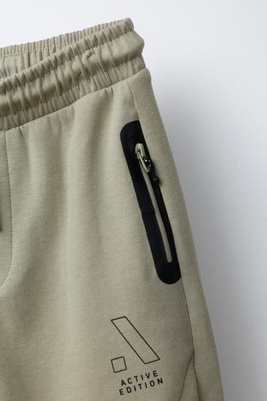 PANTALON JOGGING SPORTY - Vert gris de Zara - Image 2