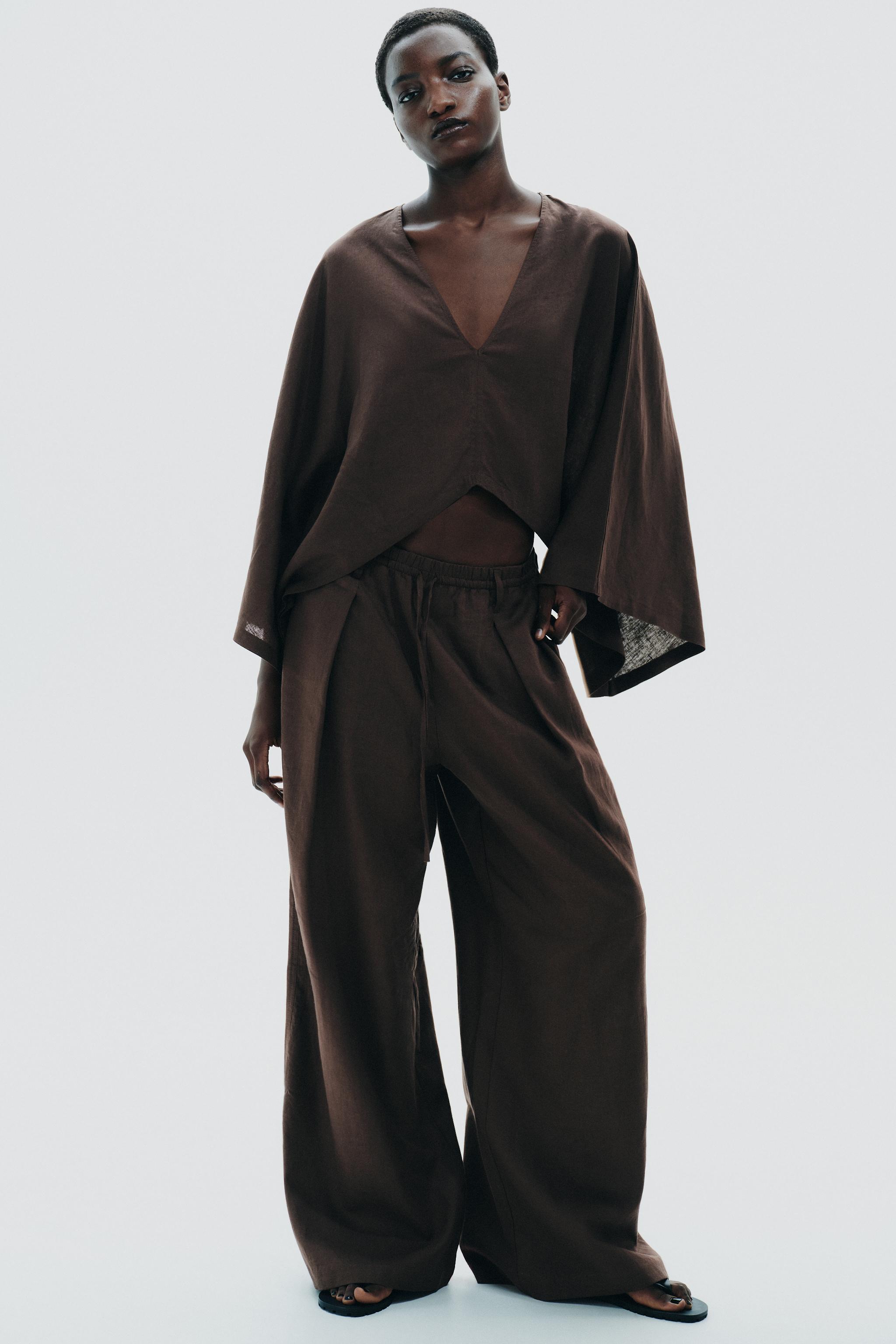 ASYMMETRIC CAPE KIMONO - Oyster-white | ZARA United States