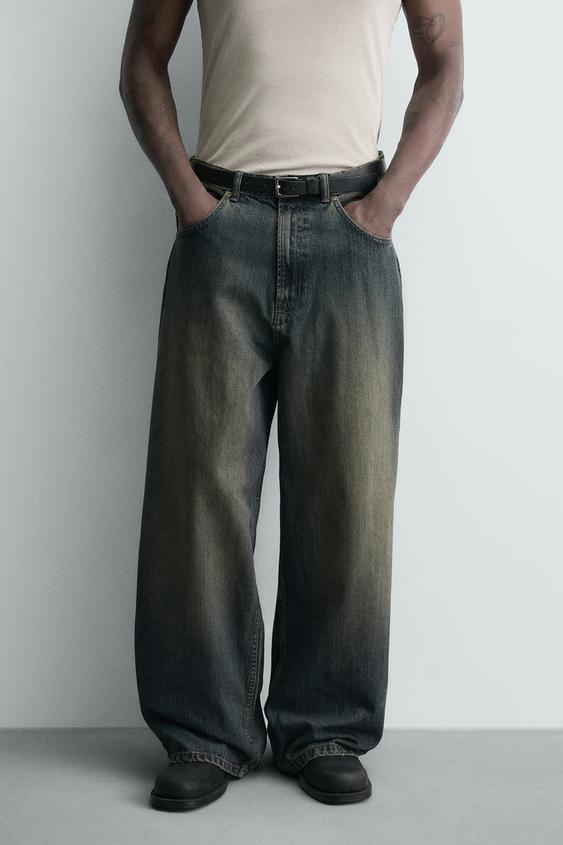 バギーフィットデニムパンツ - ブルー/グリーン | ZARA Japan / 日本