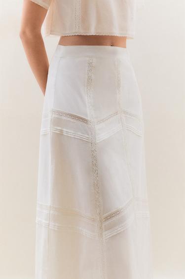 LACE SKIRT - Ecru by Zara - Image 4