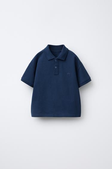 JEDNOBARWNA KOSZULKA POLO Z KOLEKCJI BASIC - Granatowy Zara