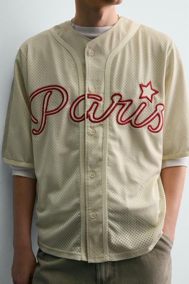 EMBROIDERED TEXTURED SHIRT - Ecru by Zara - Image 4