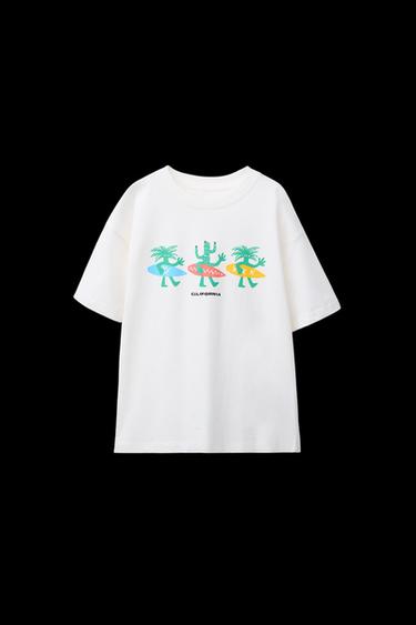 T-SHIRT MIT PRINT - Weiß von Zara - Bild 0