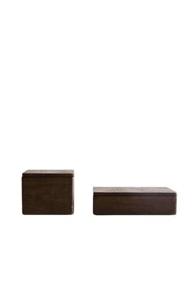 MAGNETIC WOODEN BOX - Dark brown by Zara