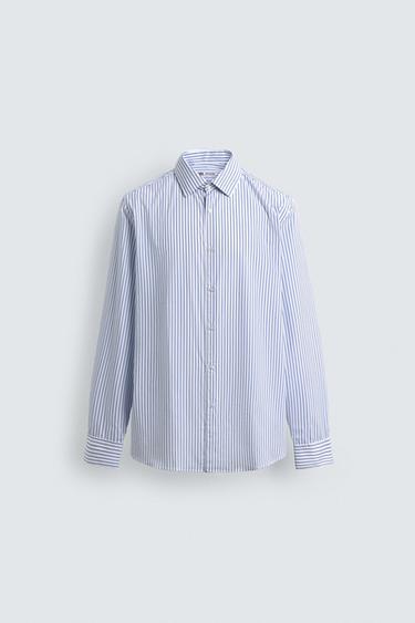 CAMISA REGULAR FIT RAYAS - Blanco de Zara