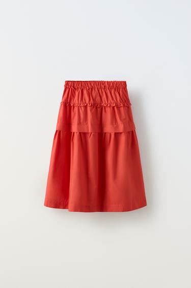 ЮБКА МИДИ С ВОЛАНАМИ — КРАСНЫЙ от Zara — изображение 0