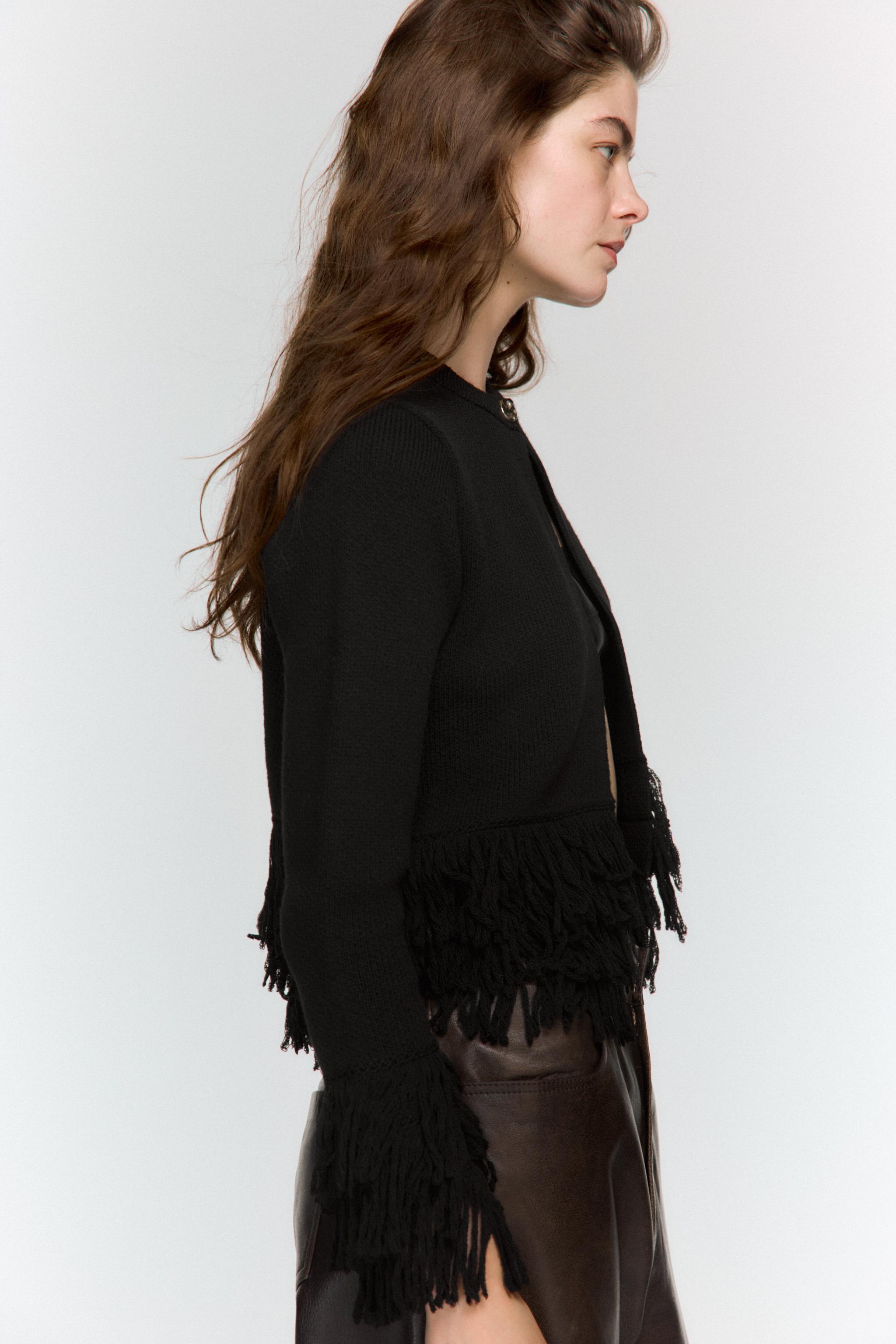 FRINGED CARDIGAN - Khaki | ZARA South Africa