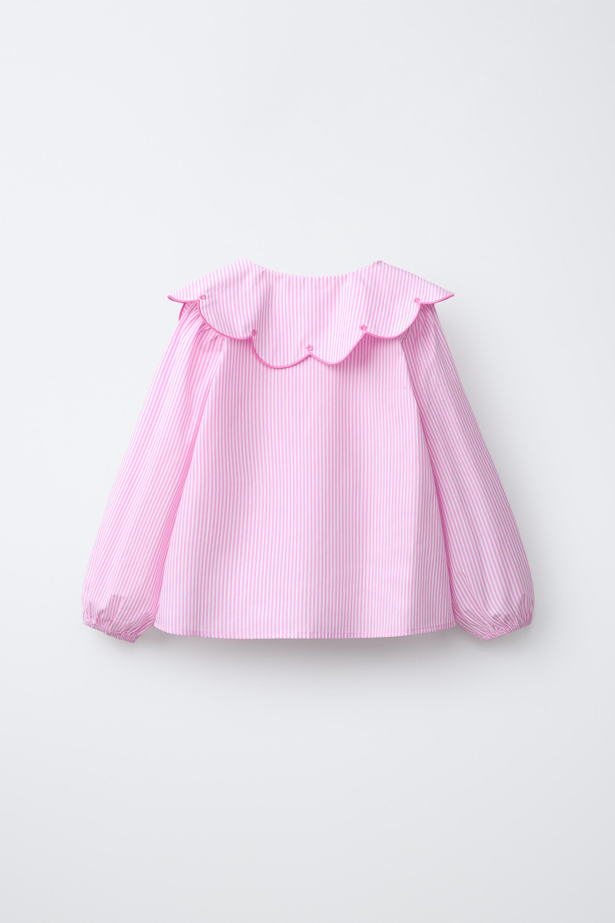 CHEMISE À RAYURES COL BRODÉ