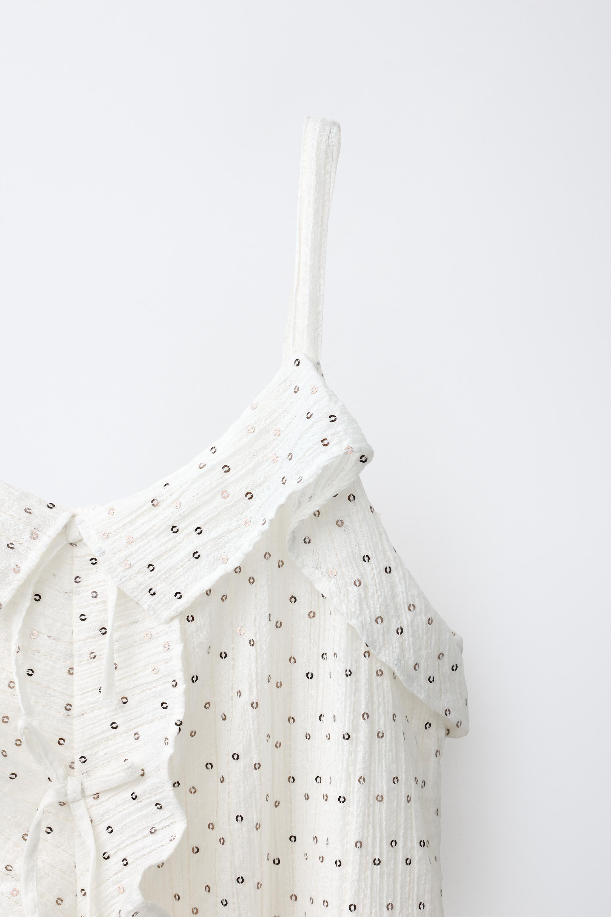 RUFFLED SEQUIN DRESS
