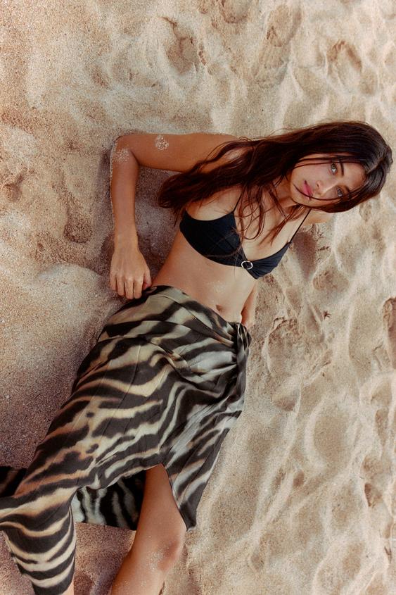 ANIMAL PRINT KNOTTED PAREO