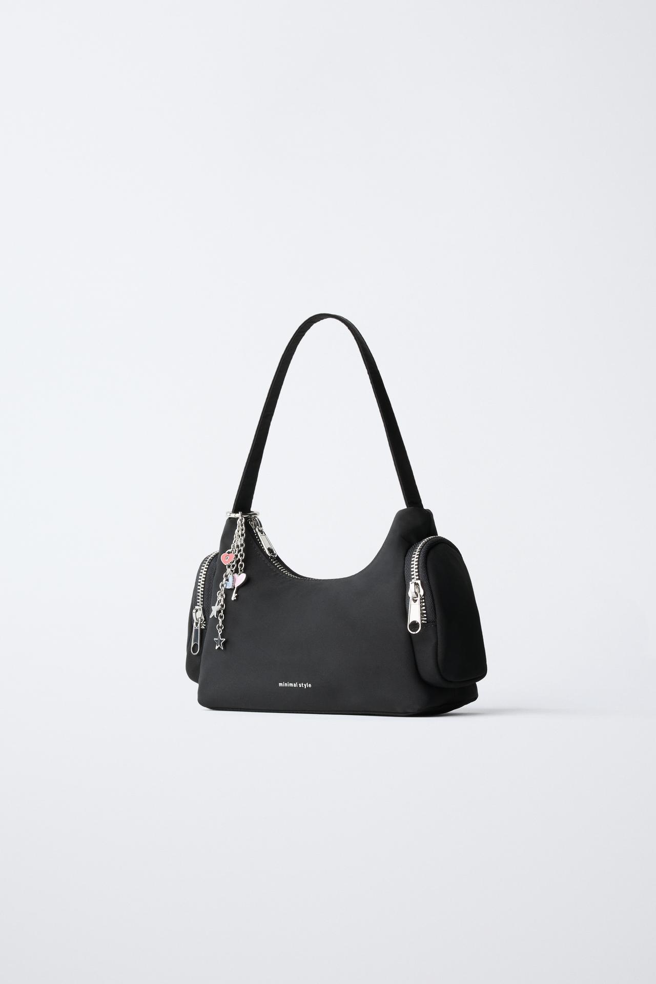 CHARM SHOULDER BAG — Black