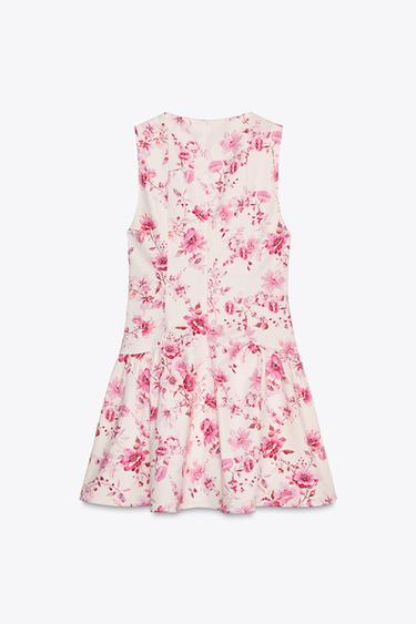 POPLIN FLORAL PLAYSUIT DRESS - Pinks by Zara - Image 5