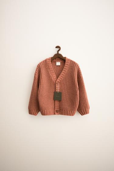 Zara ZARA TIMELESS - CHUNKY KNIT CARDIGAN - Peach