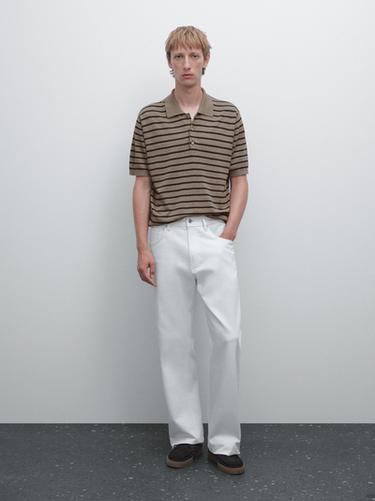 Zara Short sleeve striped knit polo shirt - 548