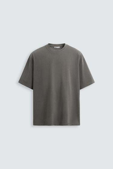 HEAVYWEIGHT REGULAR FIT BASIC T-SHIRT - Anthracite grey by Zara