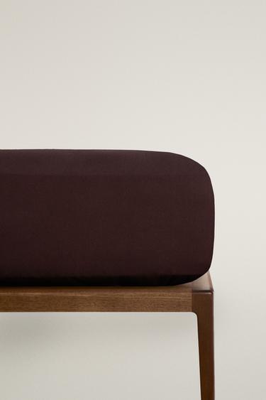 Zara FADED-EFFECT SATEEN FITTED SHEET | 40 CM HIGH (300 THREAD COUNT) - 絳紅色 - 圖片 0