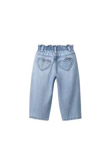 JEANS BAGGY PAPERBAG POCHES COEUR - Bleu clair de Zara - Image 2