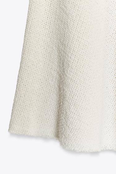 ZW COLLECTION STRUCTURED MIDI SKIRT - Ecru by Zara - Image 9