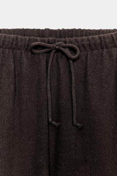 PANTALON RUSTIQUE À JAMBES LARGES - Marron foncé de Zara - Image 6