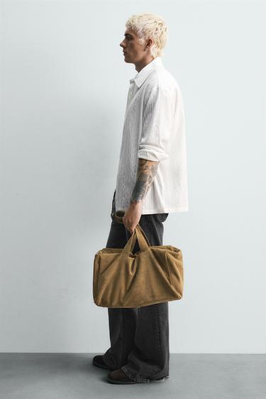 SAC DE VOYAGE EN CUIR ÉDITION LIMITÉE - Marron de Zara - Image 2