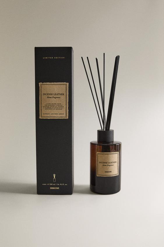 (500 ML) DIFUSOR DE AMBIENTE COM VARETAS INCENSE LEATHER - Bronze da Zara - Imagem 0