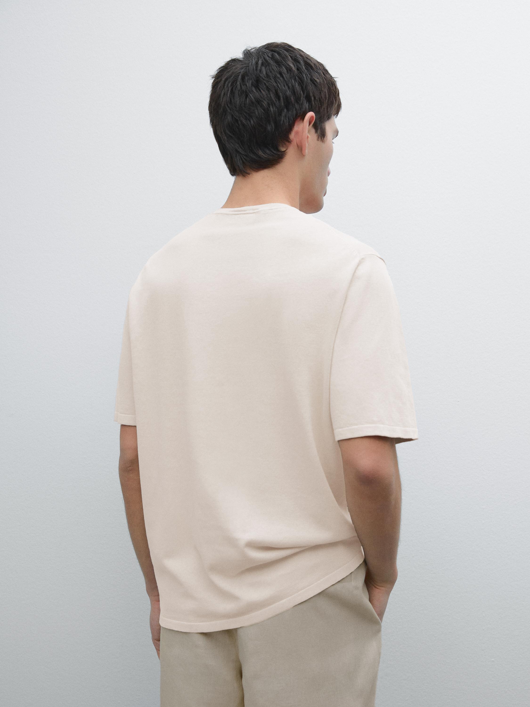 T-shirt en maille de coton mélangé
