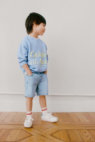 ДЖИНСОВЫЕ ШОРТЫ-БЕРМУДЫ С ЭТИКЕТКОЙ — ВЫЦВЕТШИЙ СИНИЙ от Zara