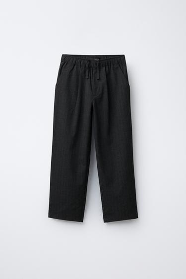 STRIPED STRAIGHT TROUSERS - Grey by Zara