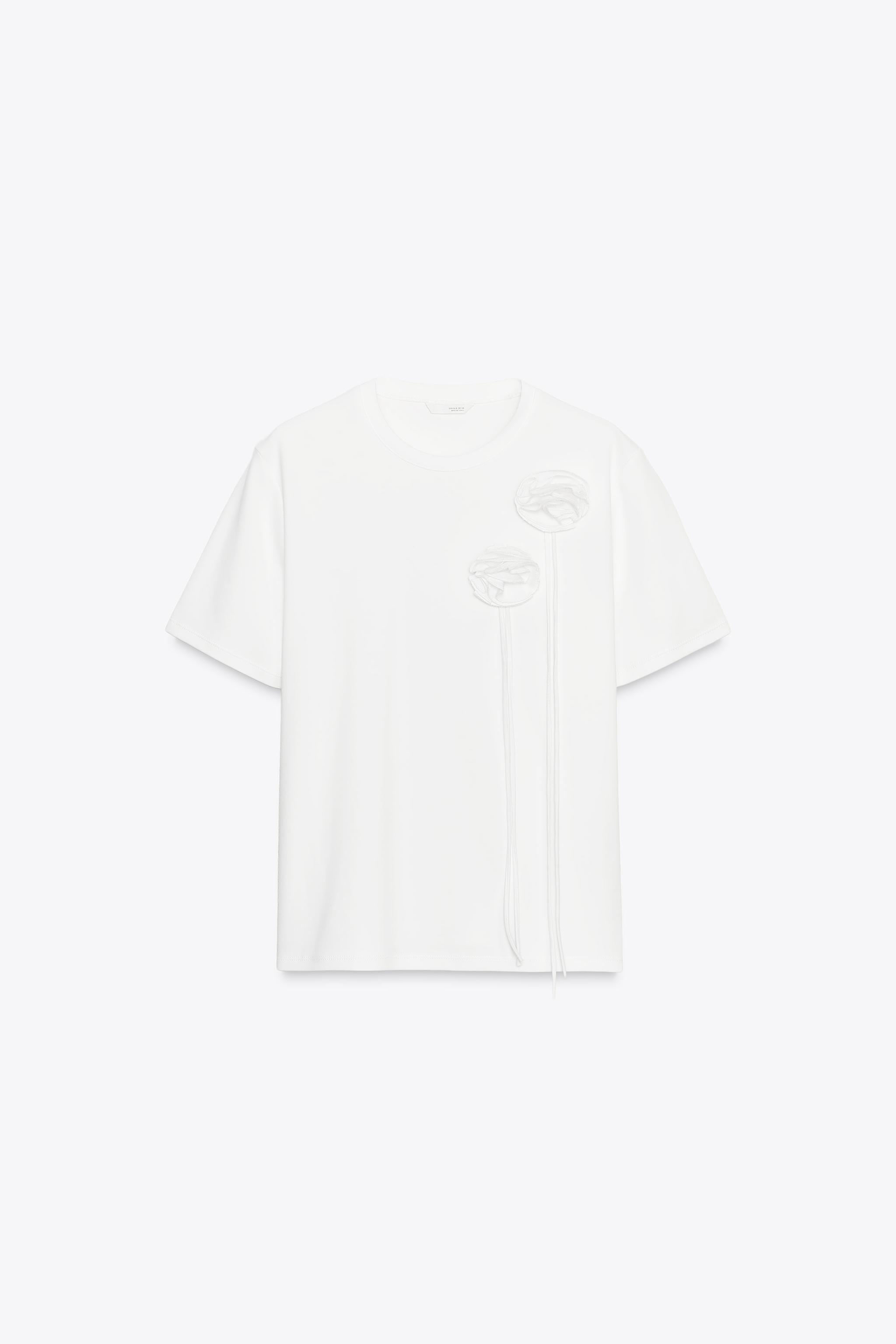 ZARA【NEW】VOLUMINOUS FLORAL T-SHIRT VOLUMINOUS FLORAL T-SHIRT - White | ZARA United States