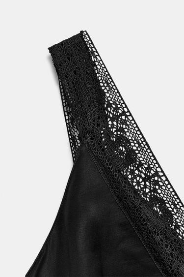 ROBE SATINÉE DENTELLE ZW COLLECTION - Noir de Zara - Image 6