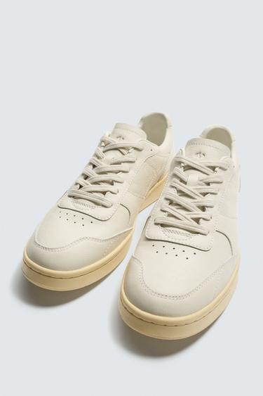 BASKET EN CUIR STYLE RÉTRO - Blanc de Zara - Image 4