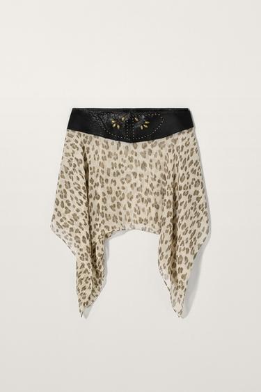 Zara LEATHER BELT SKIRT KATE MOSS X ZARA - Beige