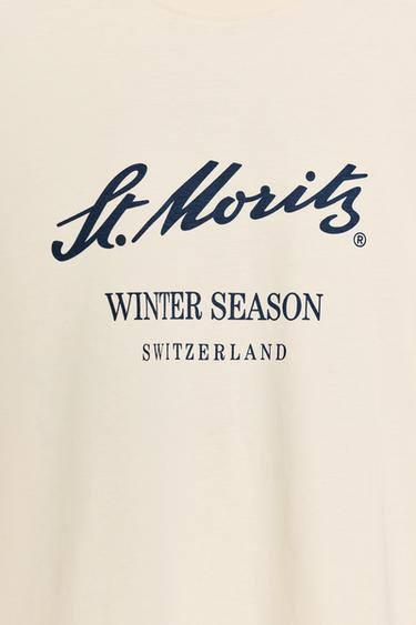 T-SHIRT ST. MORITZ® MANCHES LONGUES - Écru de Zara - Image 5