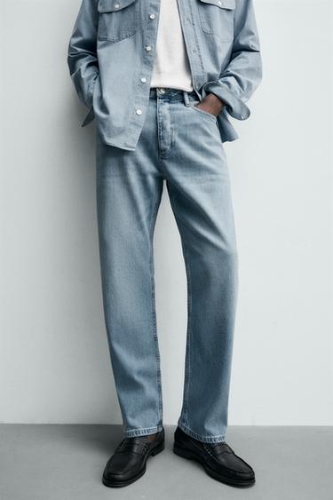 COTTON-LYOCELL STRAIGHT ANKLE FIT JEANS - Light blue by Zara - Image 4