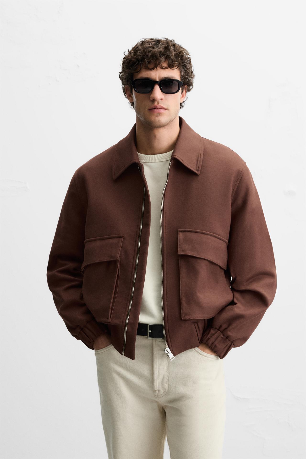 COTTON JACKET WITH POCKETS - MARSALA by Zara