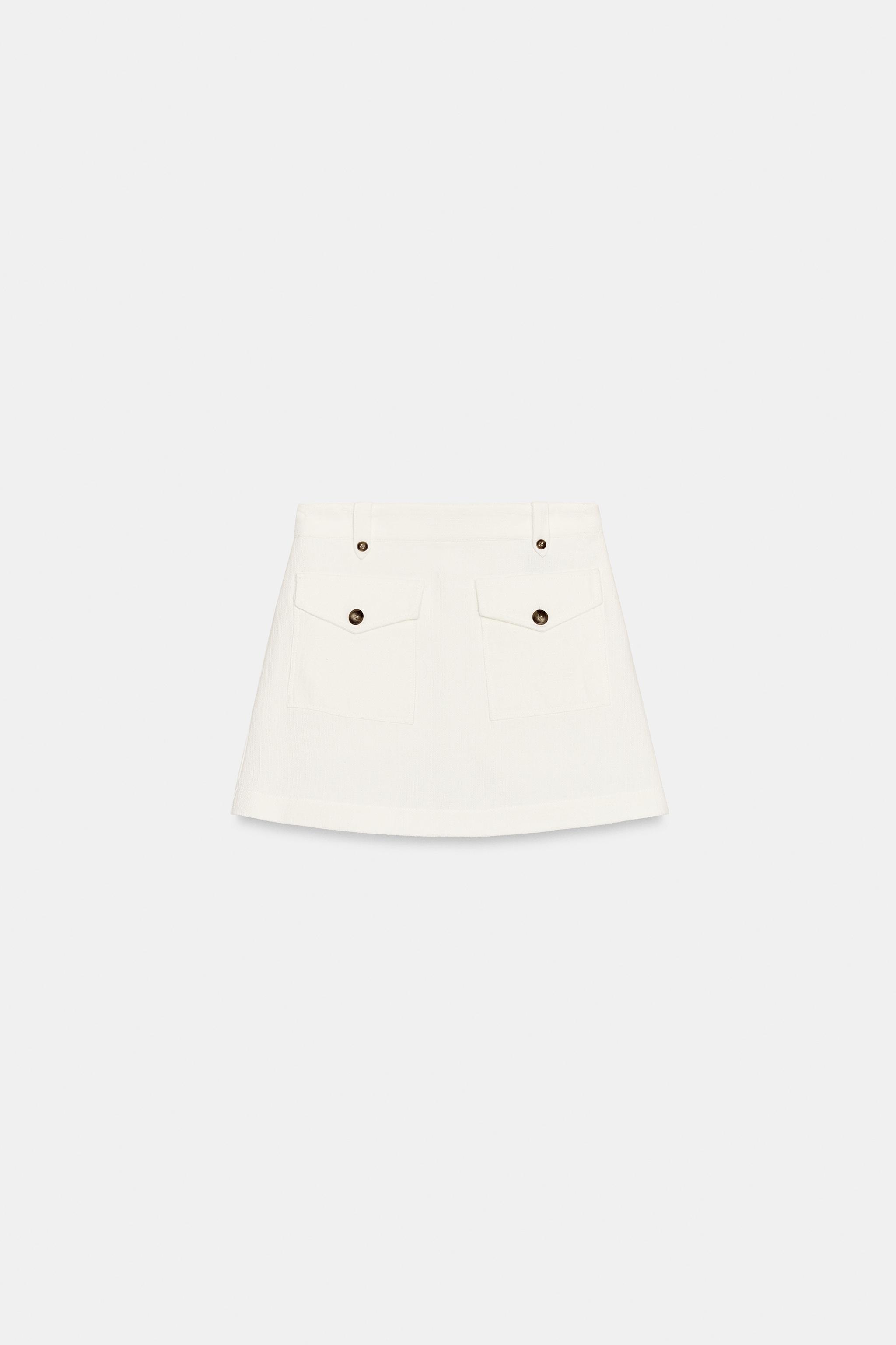 JUPE-PANTALON EN TISSU RUSTIQUE