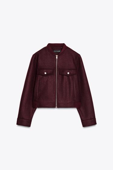 KURZE SOFT-JACKE - Burgundrot von Zara - Bild 0