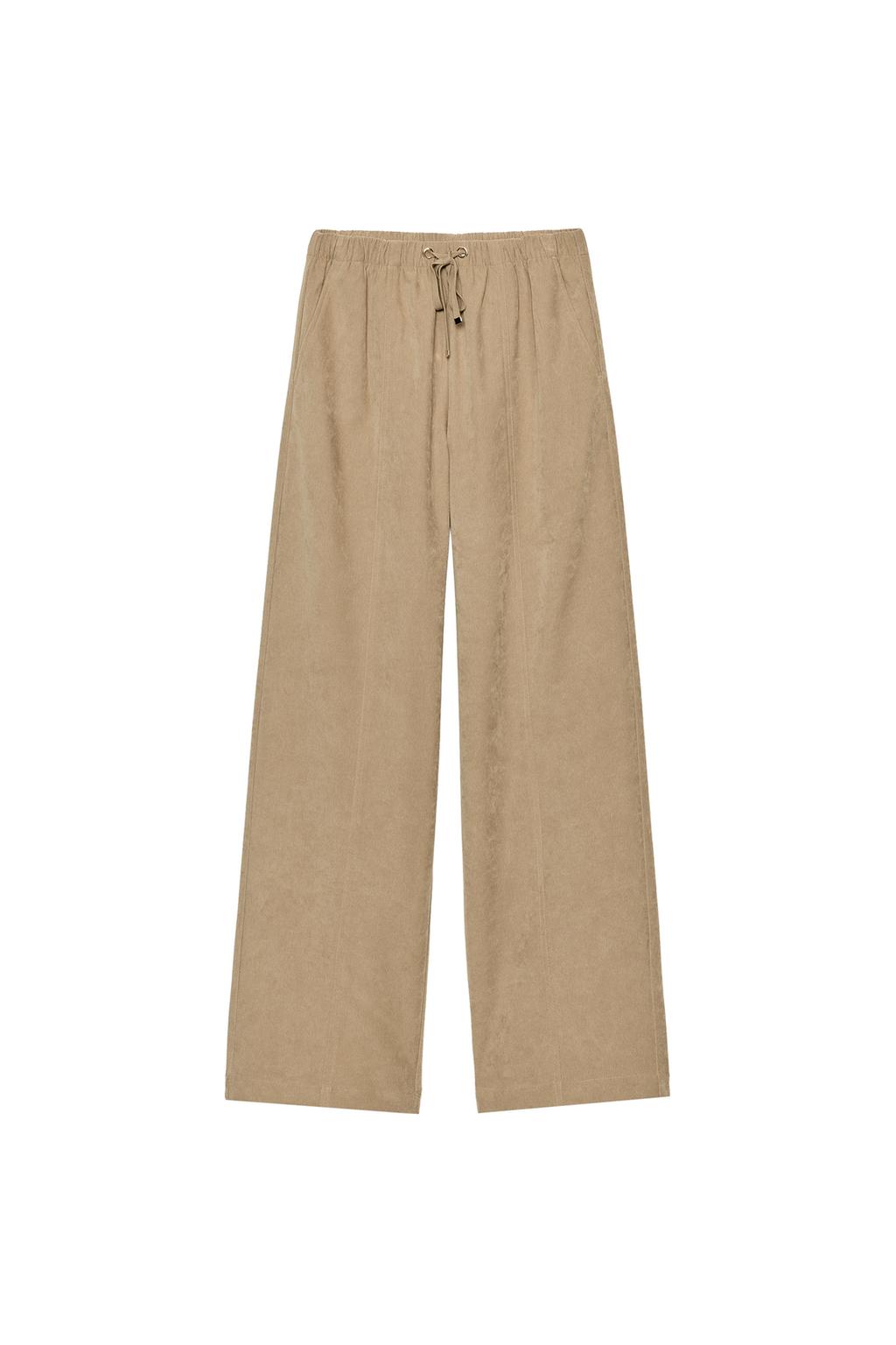 Wide-Leg Trousers With Elastic Waist - Light Camel by Zara
