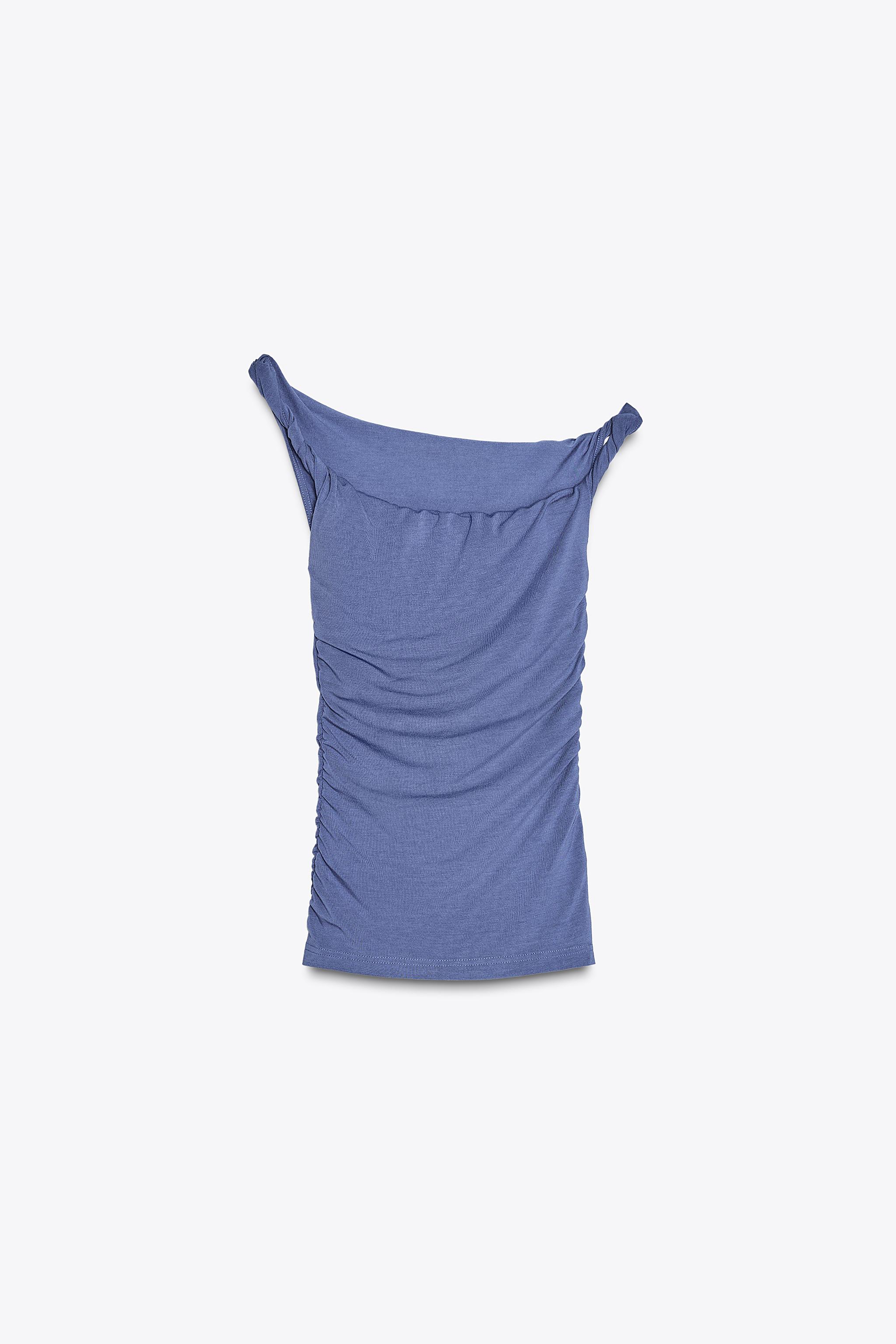 TWISTED STRAP TOP - Light blue | ZARA United States