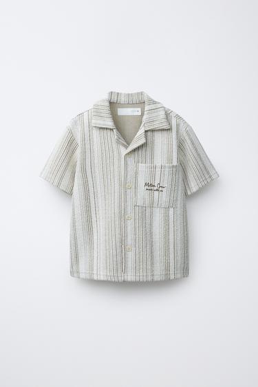 STRIPED KNIT SHIRT - Green by Zara - Image 0