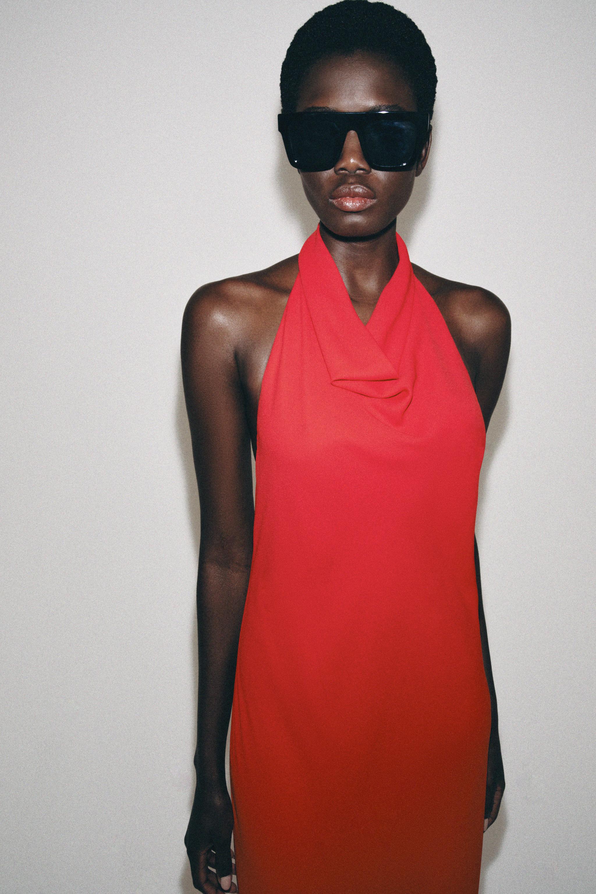Zara ZW COLLECTION HALTER ELBİSE görsel 2