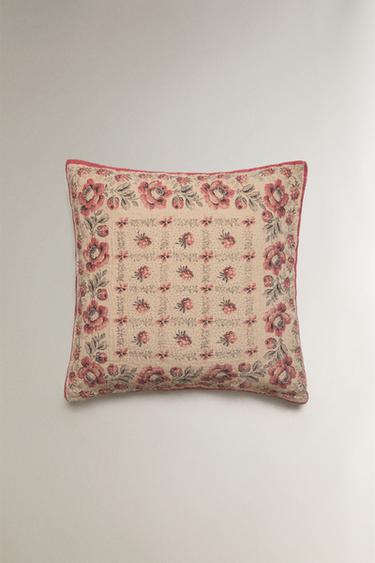 KISSENBEZUG MIT BLUMENMUSTER - Beige von Zara - Bild 0