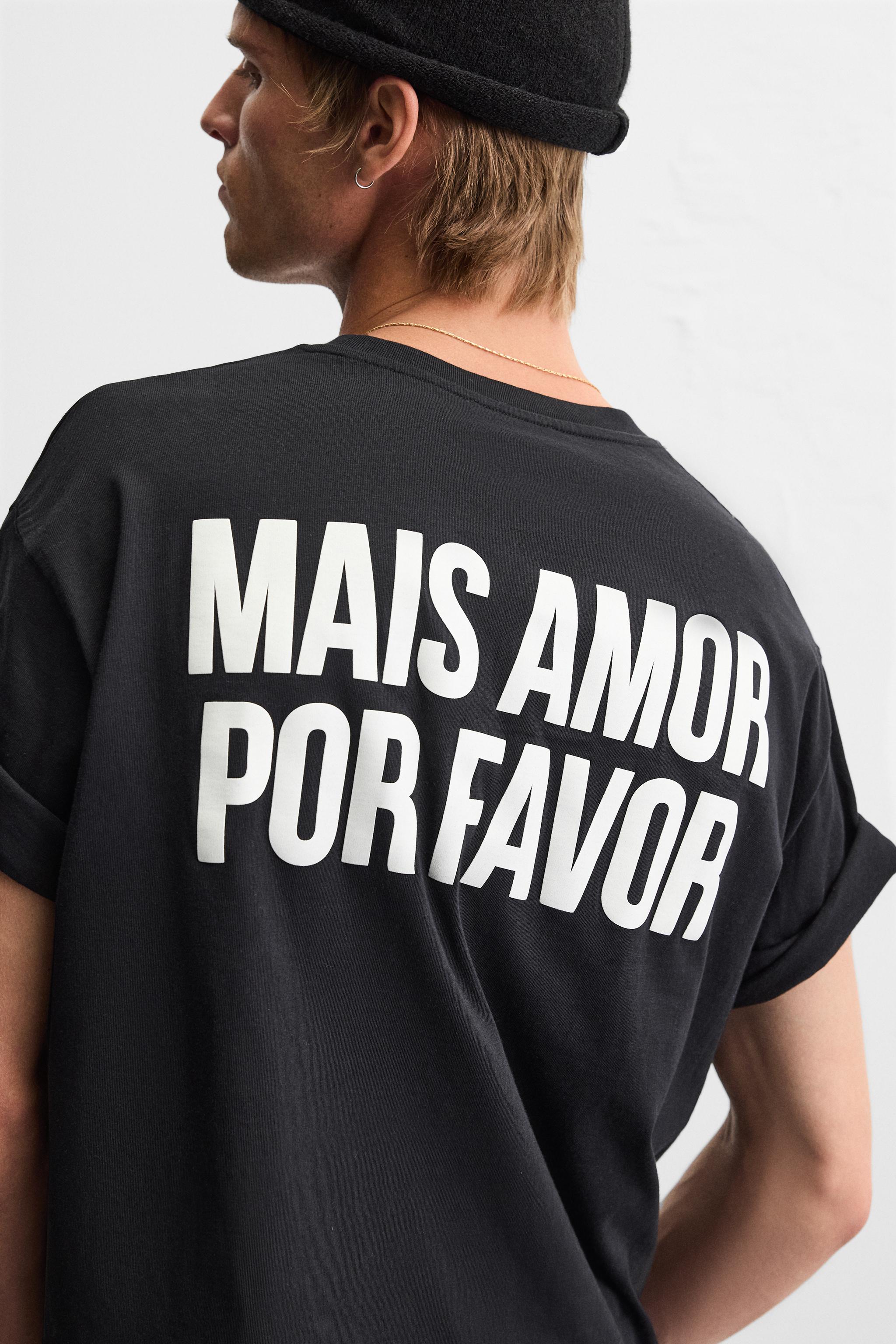 LIMITED EDITION RUBBERIZED TEXT T-SHIRT - Black | ZARA